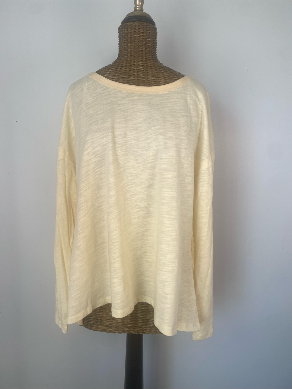 Umgee Butter Yellow Cream Long Sleeve Lightweight Women's Top